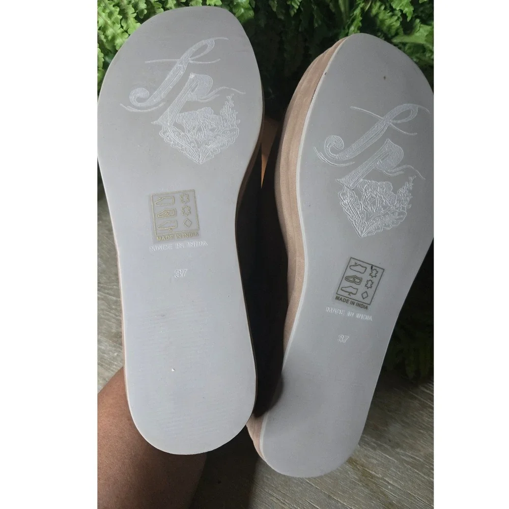 Free People Harbor Taupe Suede Platform Slide Sandals Size 37
